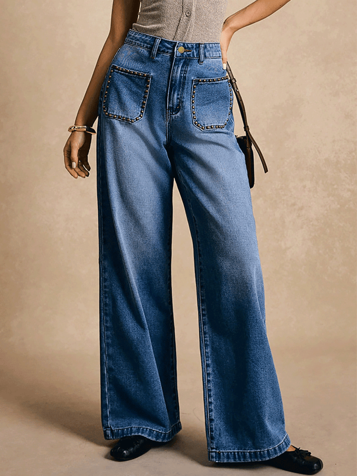 Eunice | Women’s jeans with rivet pockets and wide-leg silhouette