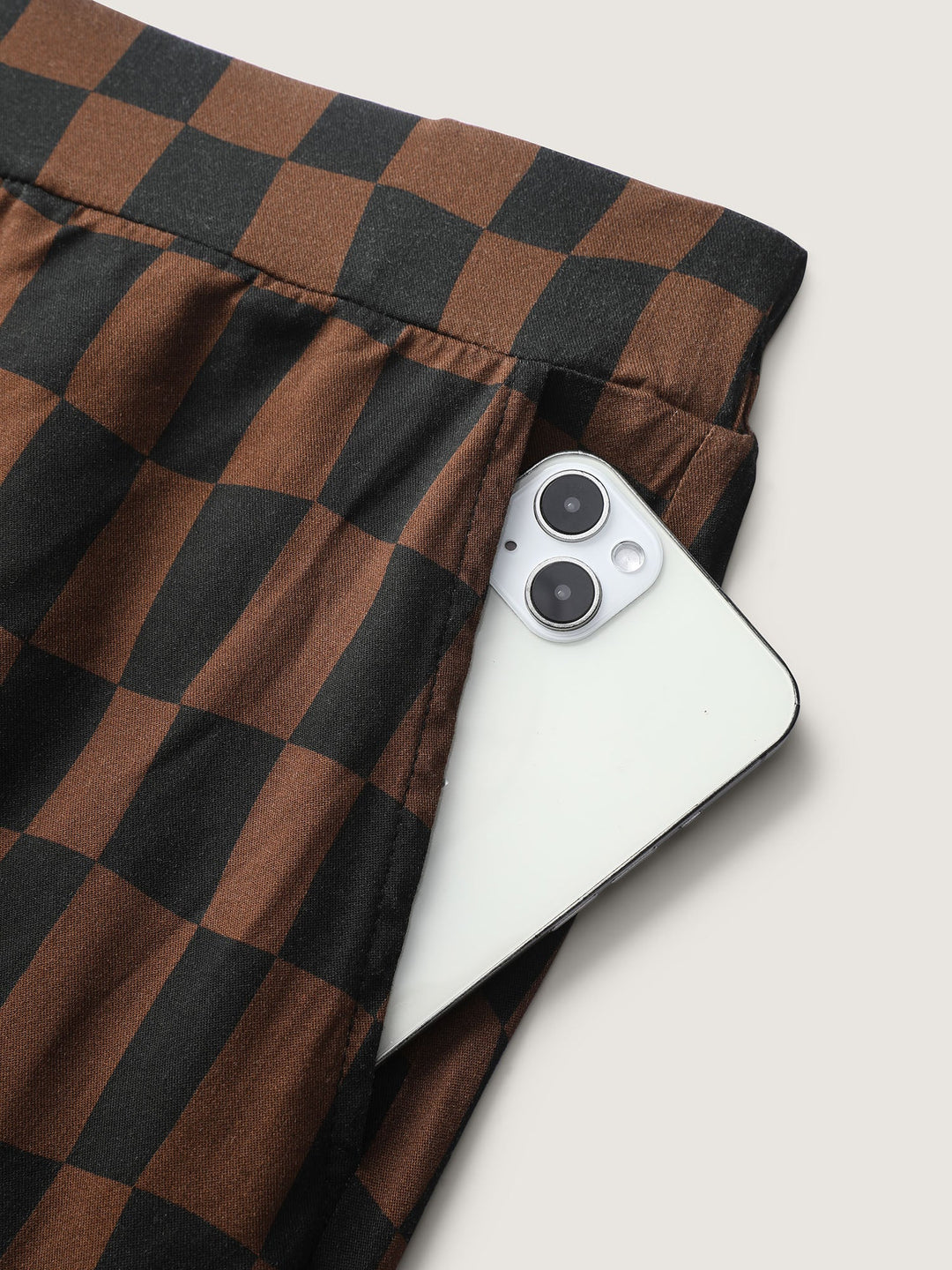 Macy | Women’s checkered print wide-leg trouser