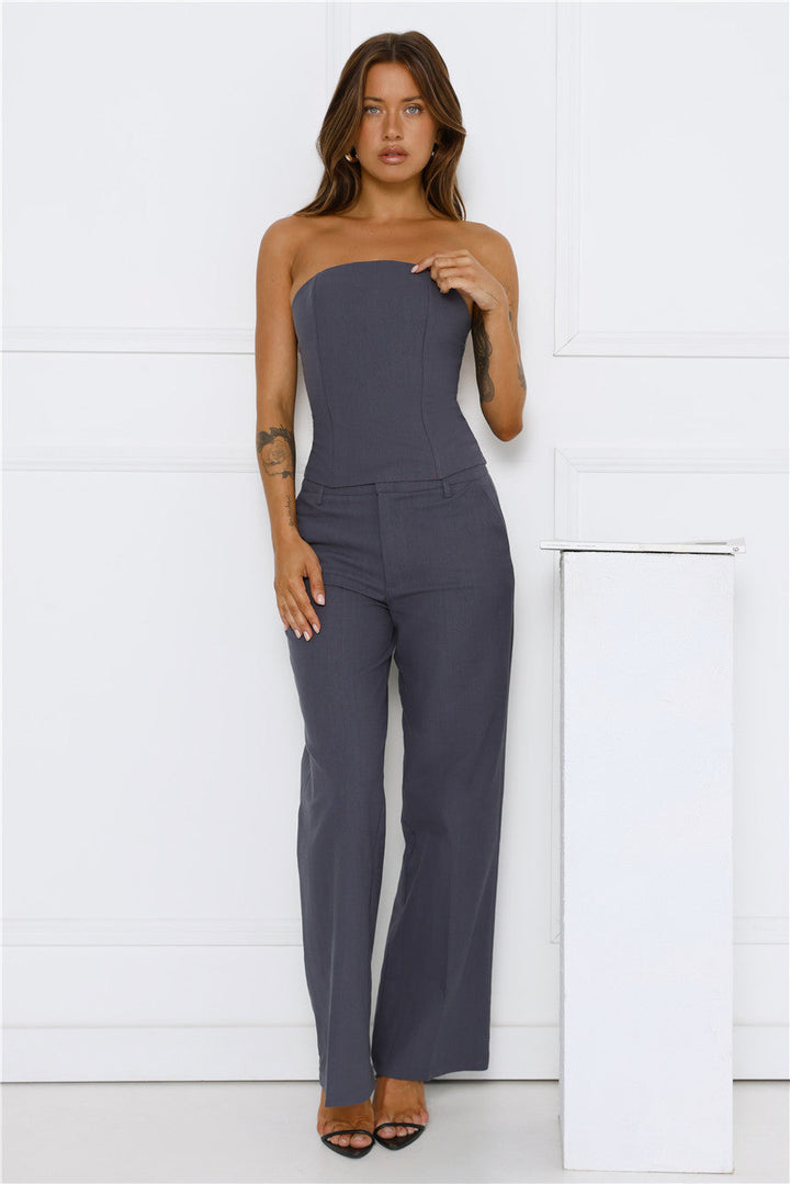 Susana | Women’s wide-leg cotton pants with tailored finish and side pockets