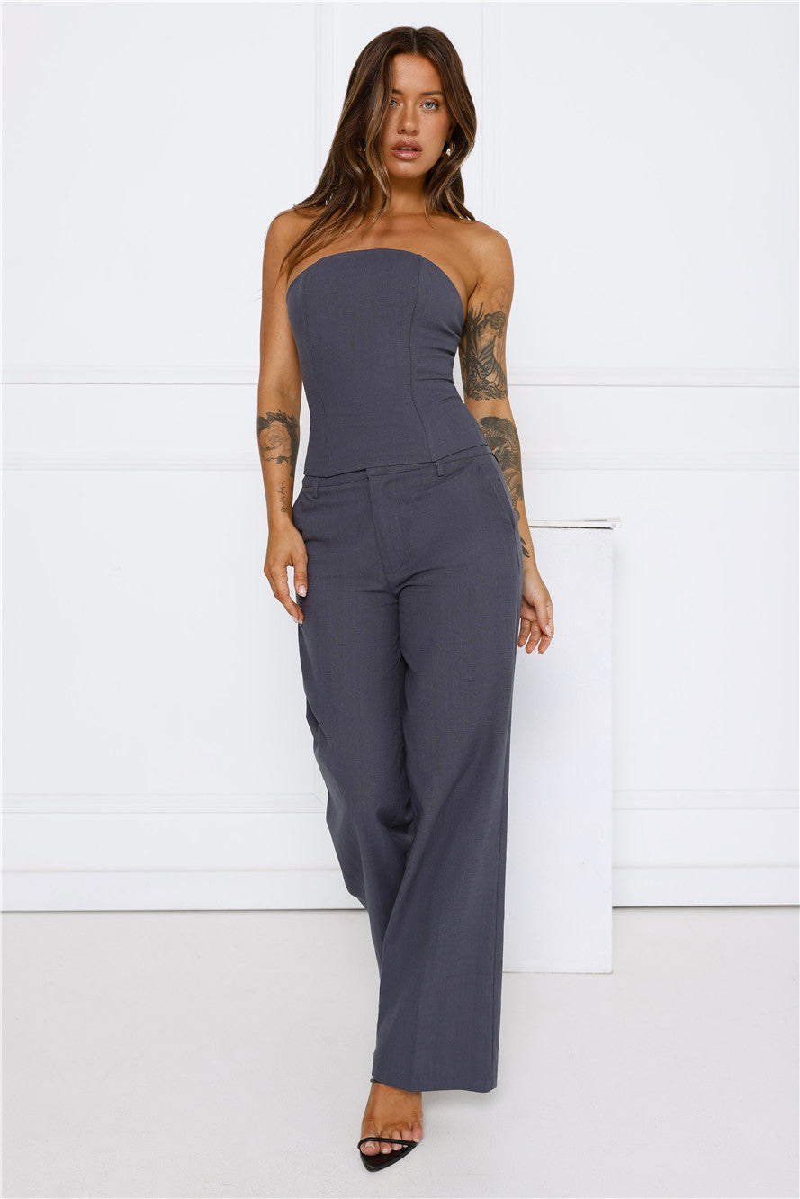 Susana | Women’s wide-leg cotton pants with tailored finish and side pockets