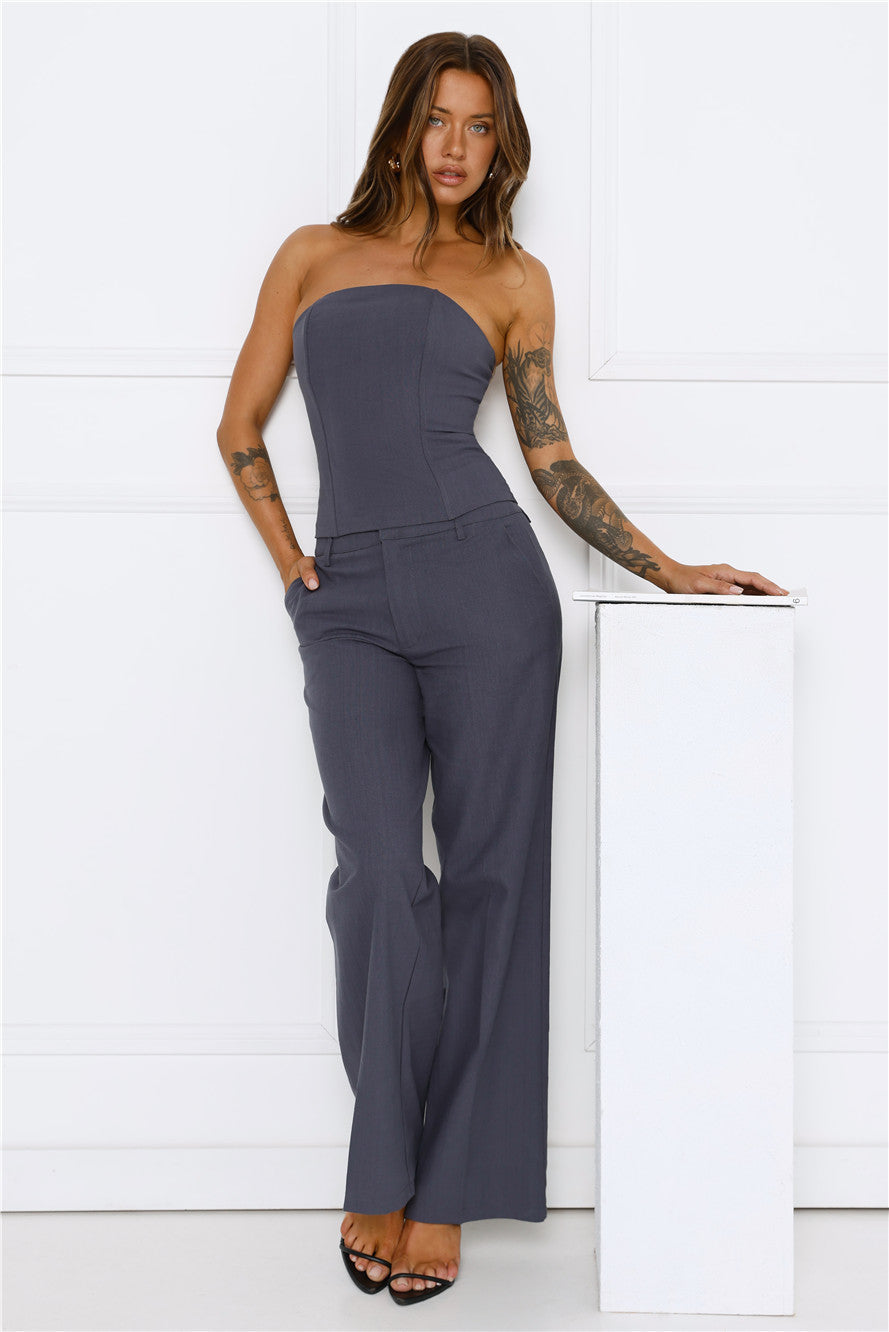 Susana | Women’s wide-leg cotton pants with tailored finish and side pockets