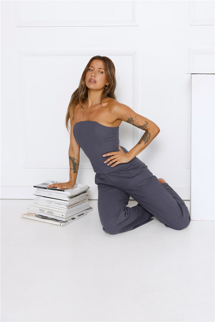 Susana | Women’s wide-leg cotton pants with tailored finish and side pockets