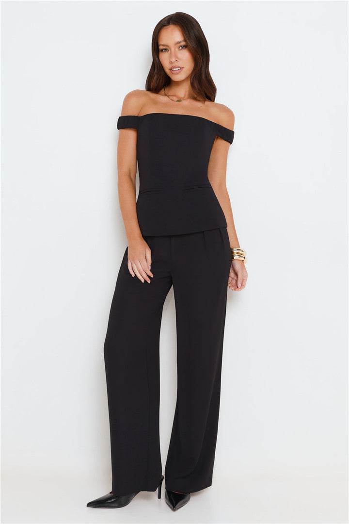 Savannah | Women’s high-waist wide-leg trousers with pleated front