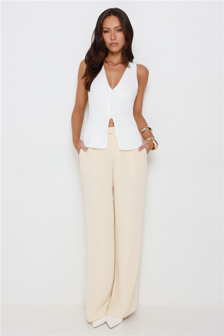Luna | Women’s wide leg trousers with high waist and flowing silhouette