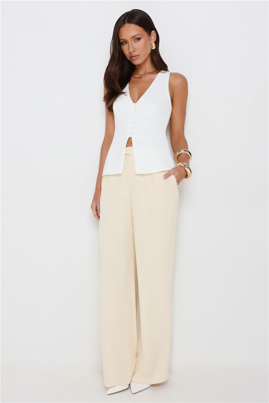 Luna | Women’s wide leg trousers with high waist and flowing silhouette