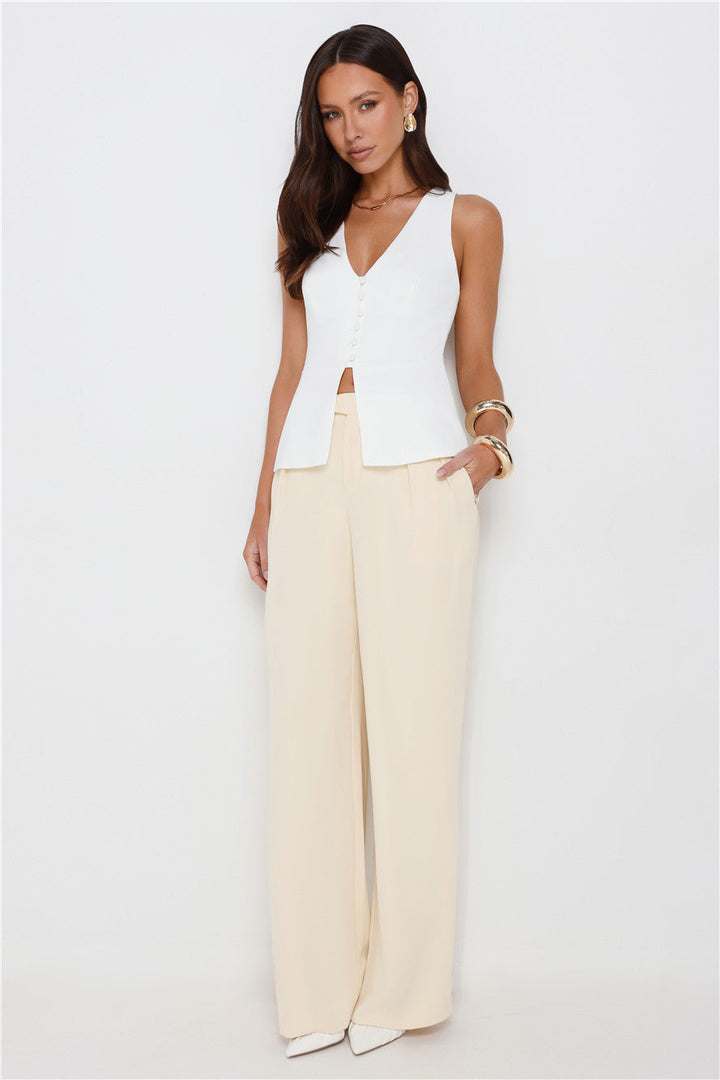 Luna | Women’s wide leg trousers with high waist and flowing silhouette