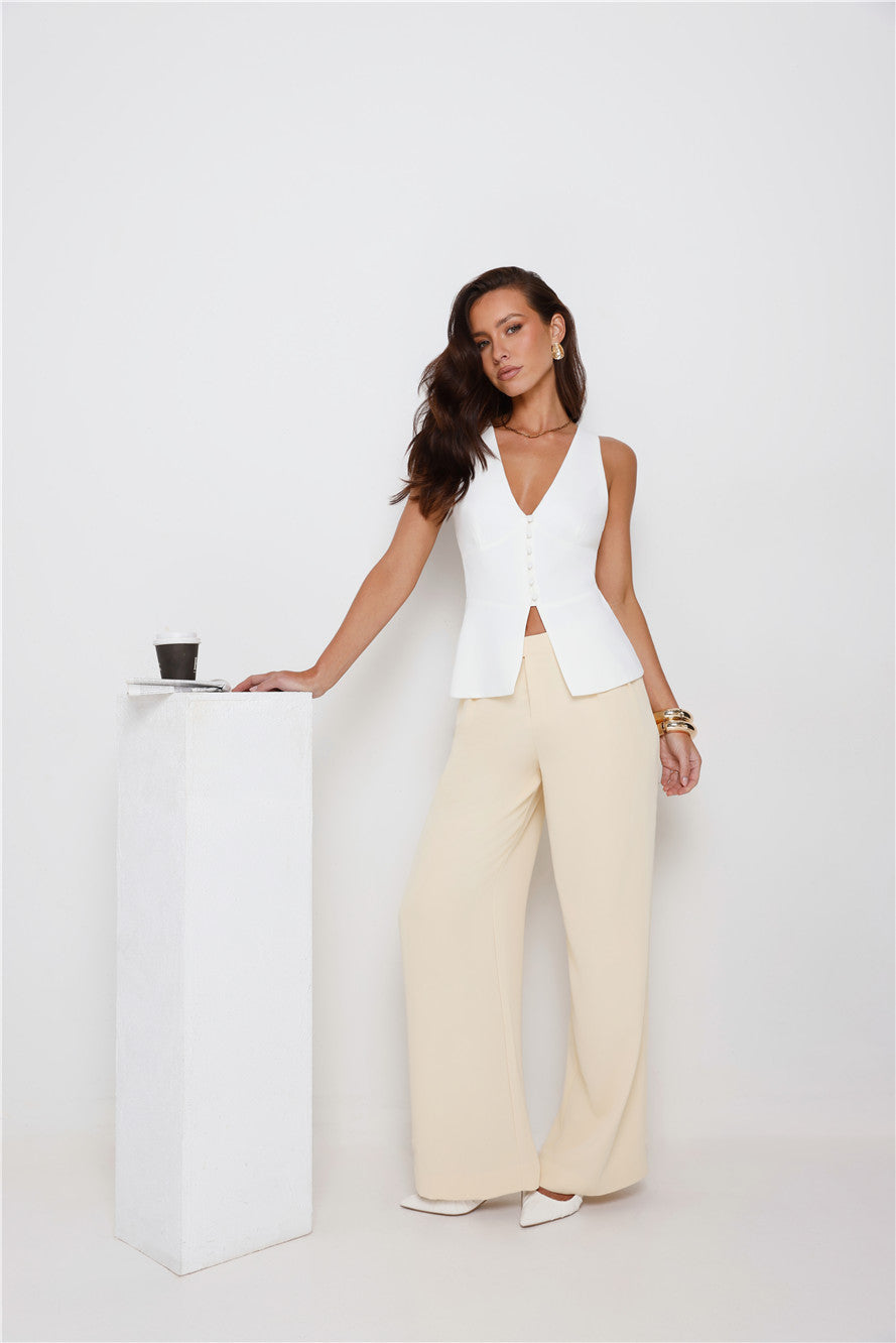 Luna | Women’s wide leg trousers with high waist and flowing silhouette