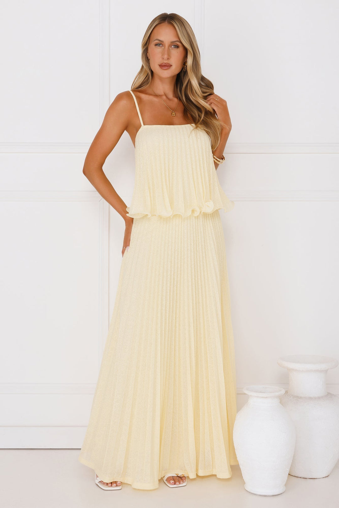 Analisa | Women’s pleated maxi skirt with flowy silhouette