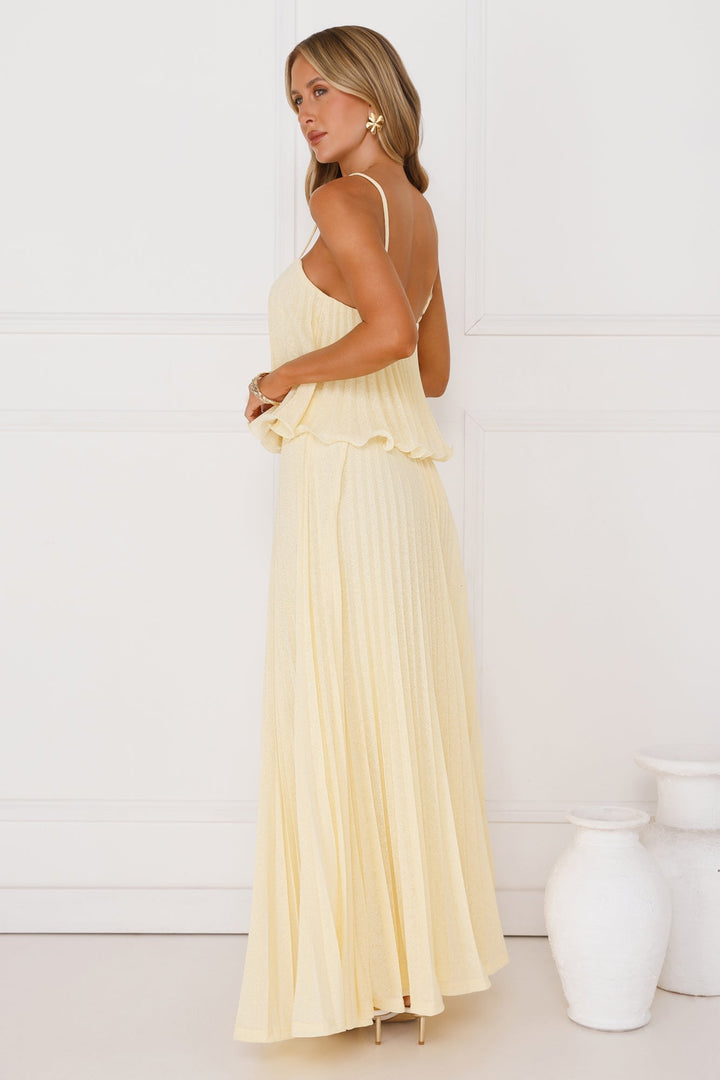 Analisa | Women’s pleated maxi skirt with flowy silhouette
