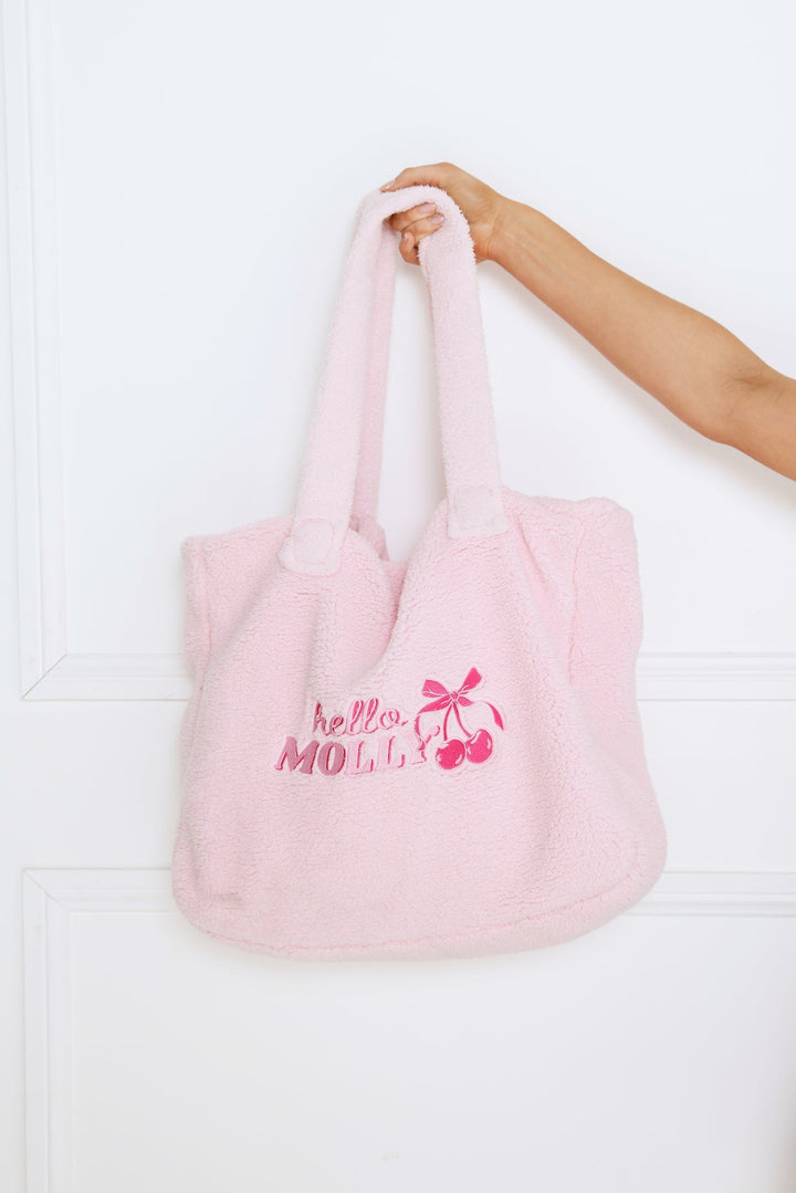 Russel | Women’s fluffy tote bag with embroidered detail