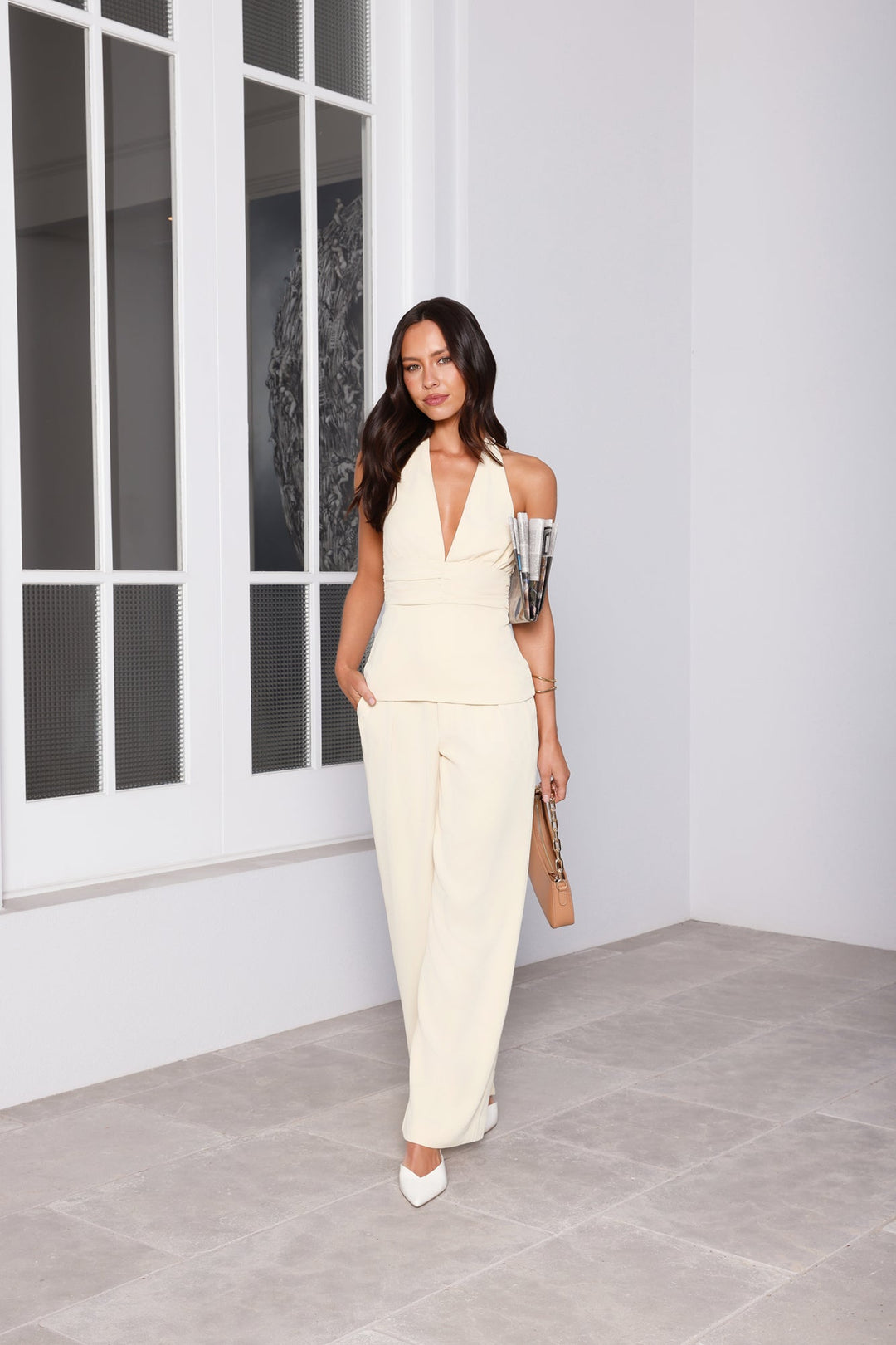 Luna | Women’s wide leg trousers with high waist and flowing silhouette