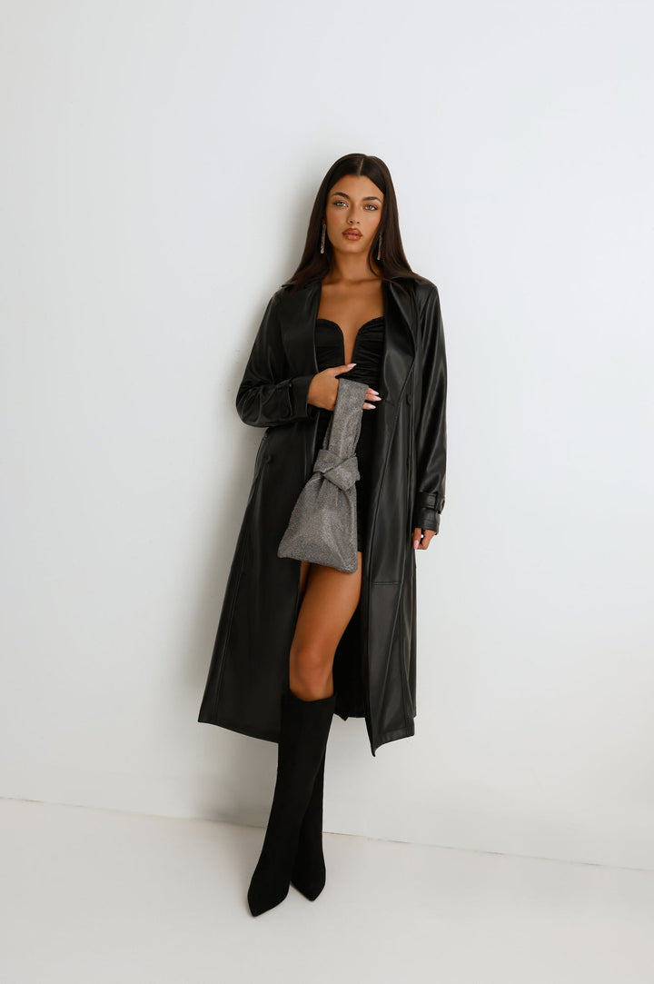 Crystel | Women’s rhinestone wristlet bag with gunmetal hardware