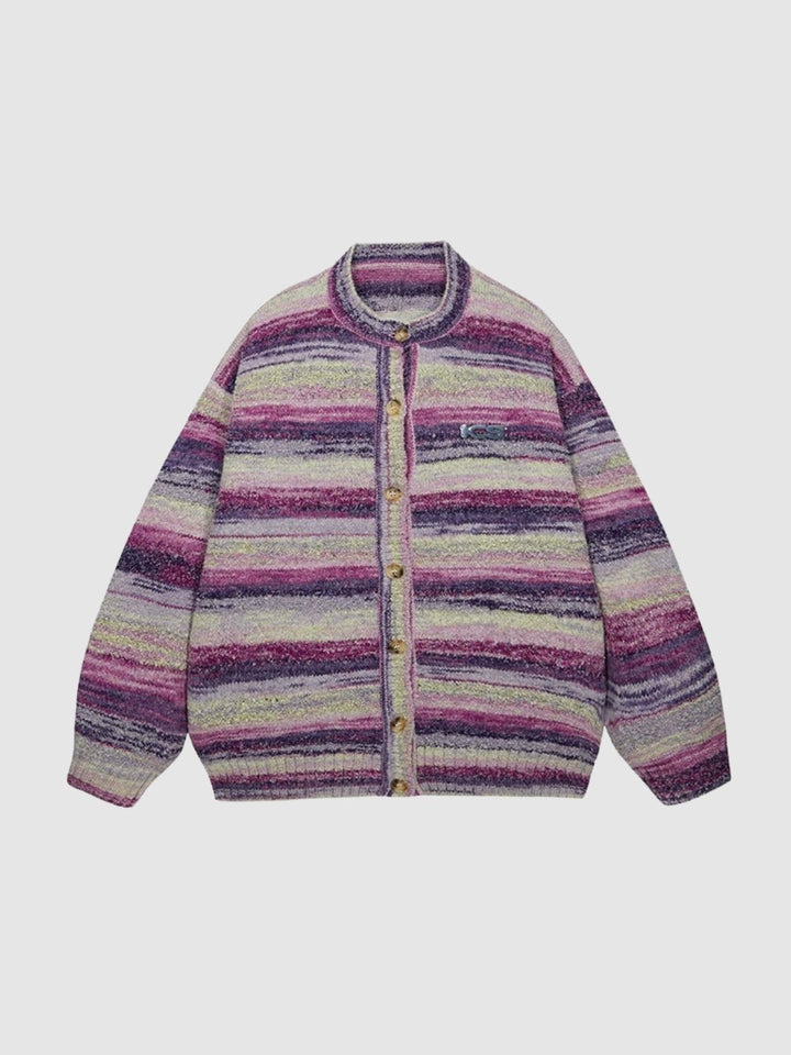 Ashley | Women's knitted colorful striped cardigan