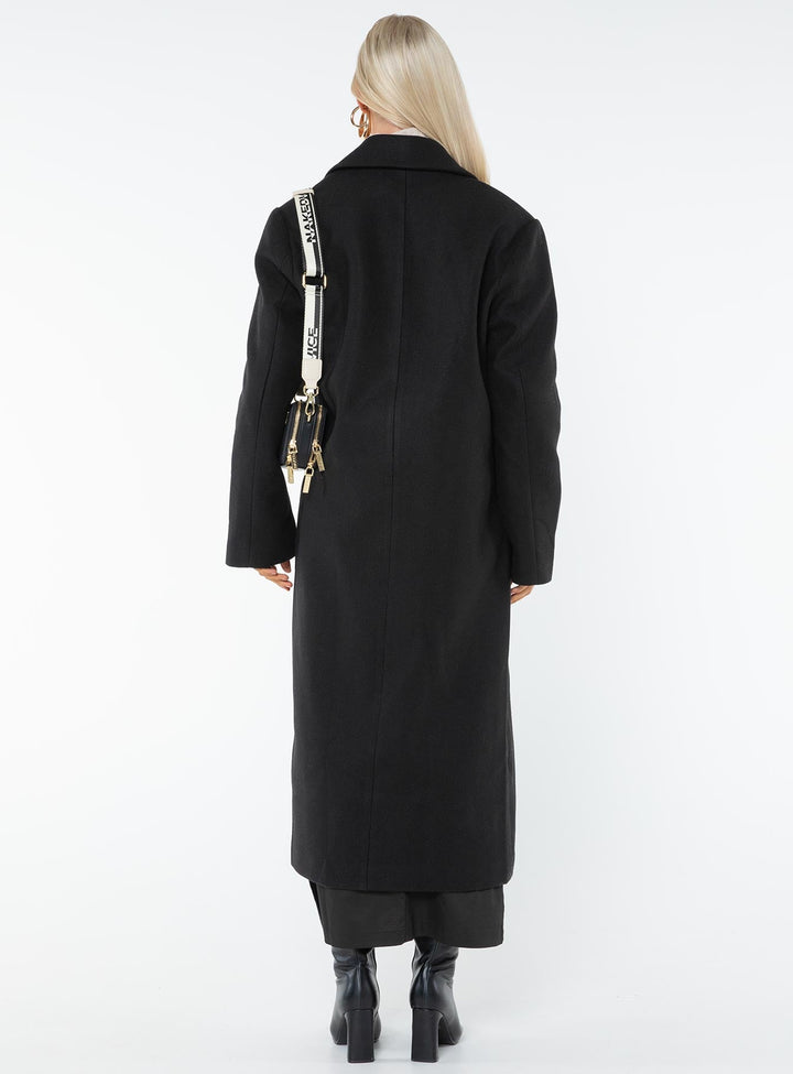 Eunee | Women’s long coat with lapel collar and front pockets