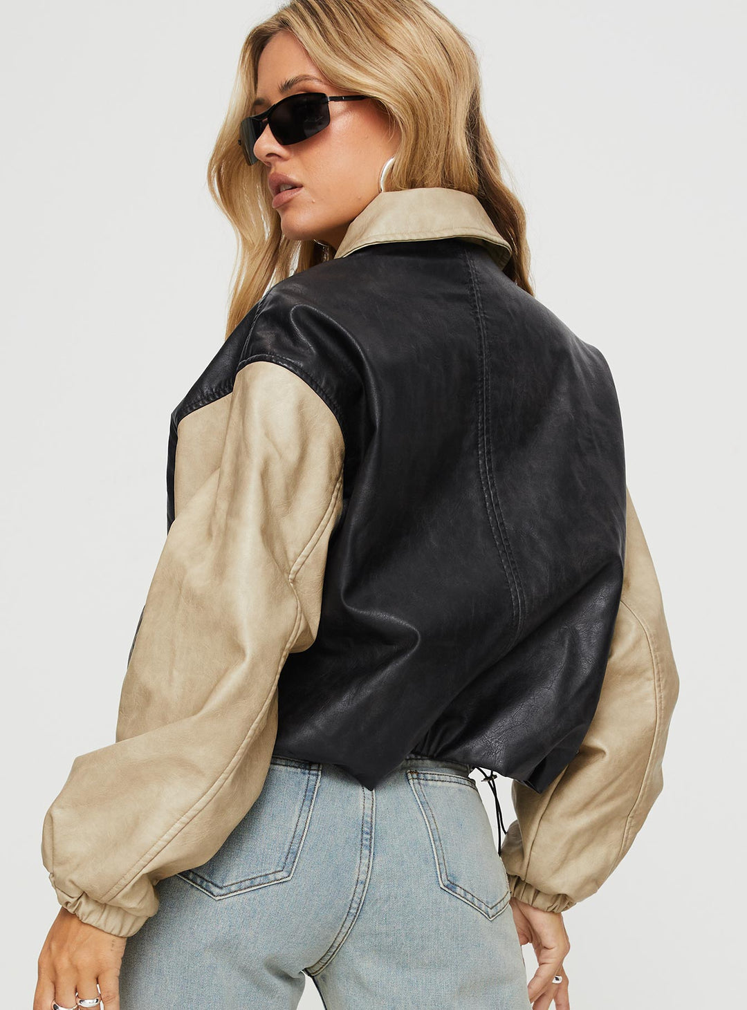 Jamilla | Women’s two-tone faux leather bomber jacket