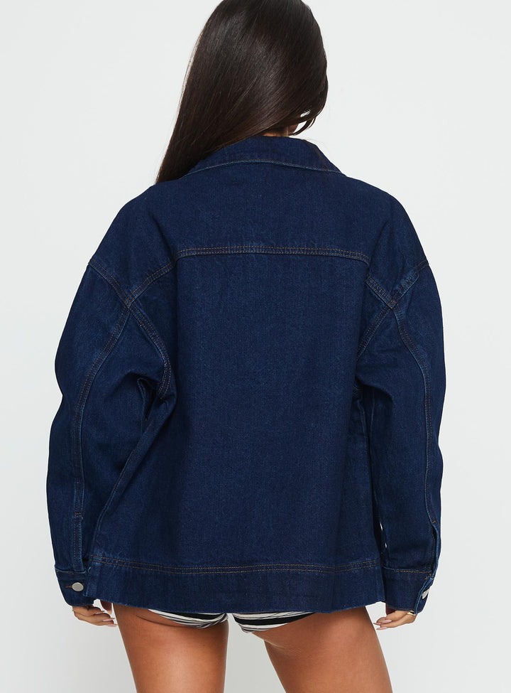 Micah | Women’s oversized denim bomber jacket with zip front and split cuffs