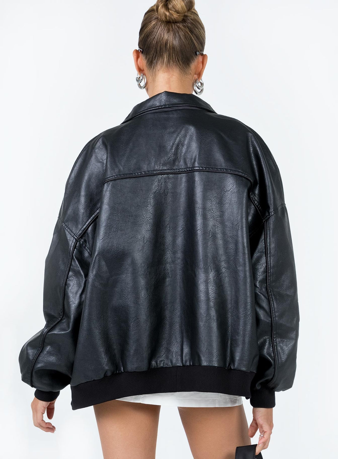 Letisha | Women’s faux leather oversized bomber jacket