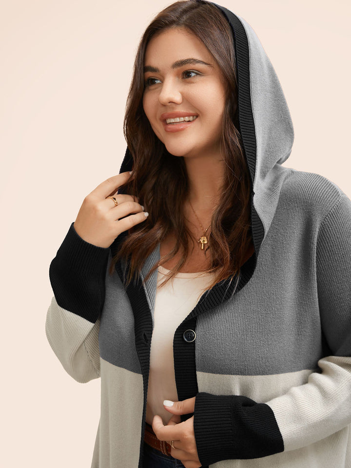 Amira | Women’s color block hooded knit cardigan