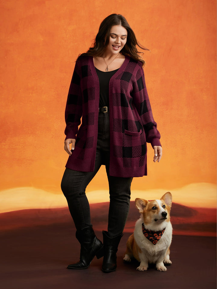 Cynthia | Women’s plaid open-front knit cardigan