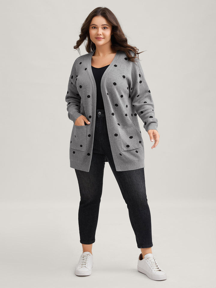 Alice | Women’s polka dot open-front knit cardigan