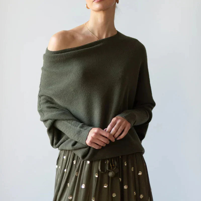 Sienna | Women’s sweater with draped asymmetrical design
