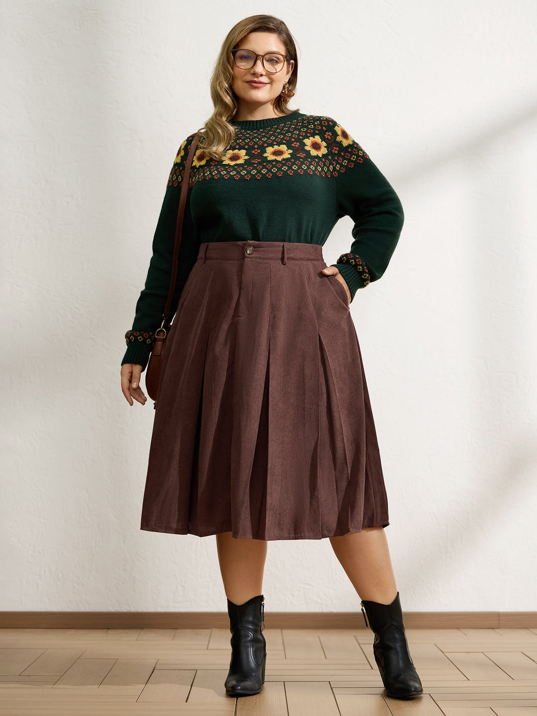 Trinity | Women’s pleated waist-defining midi skirt