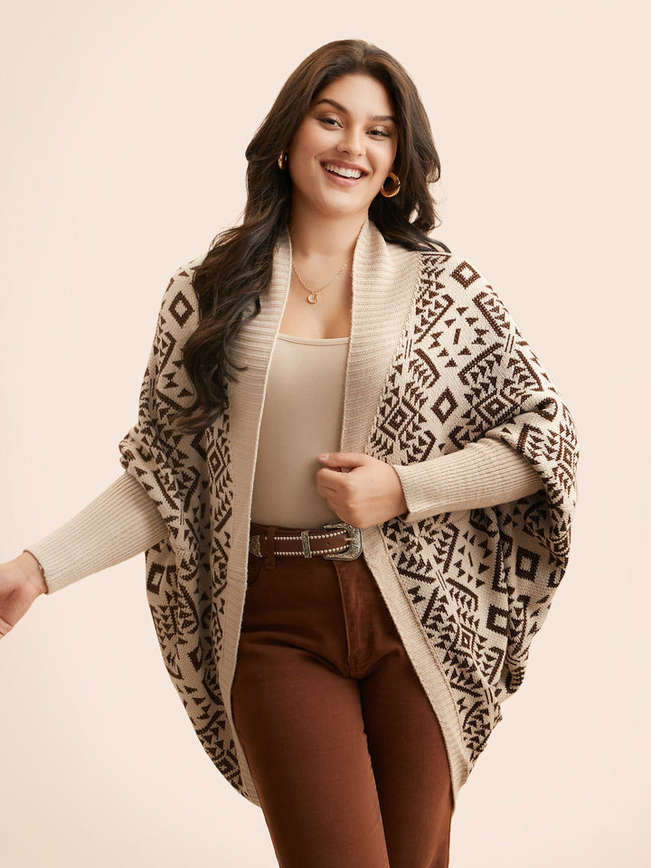 Bethany | Women’s geometric knit open-front cardigan