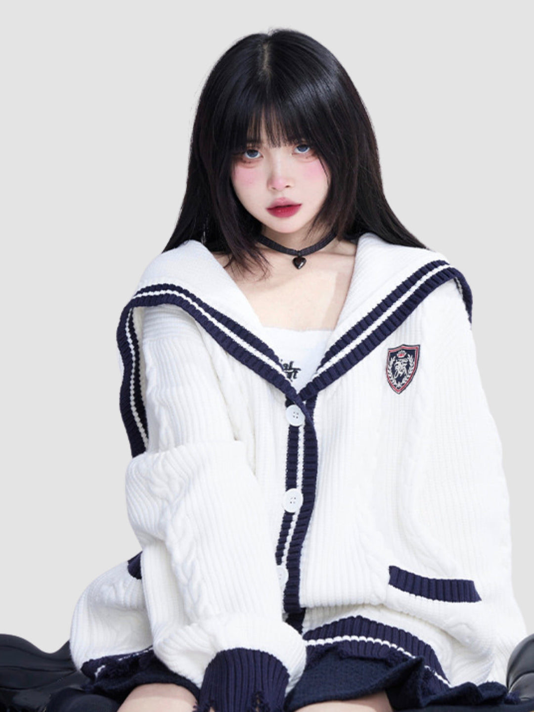 Lianne | Women's knitted loose collar cardigan