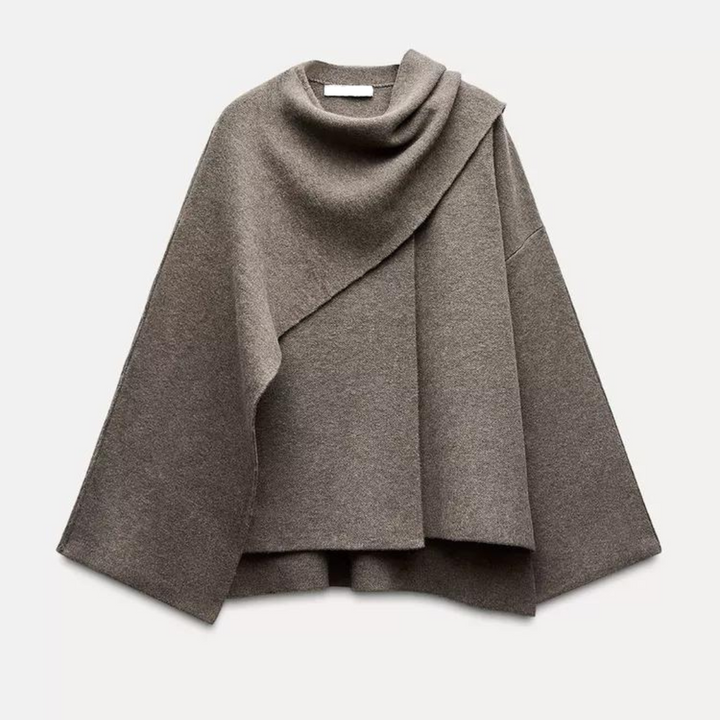 Nori | Women’s cape coat with asymmetrical cut and minimalist design