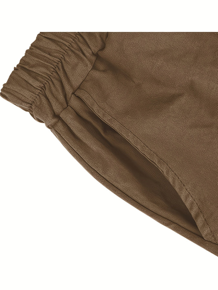 Alia | Wide-leg linen shorts with stretch waistband