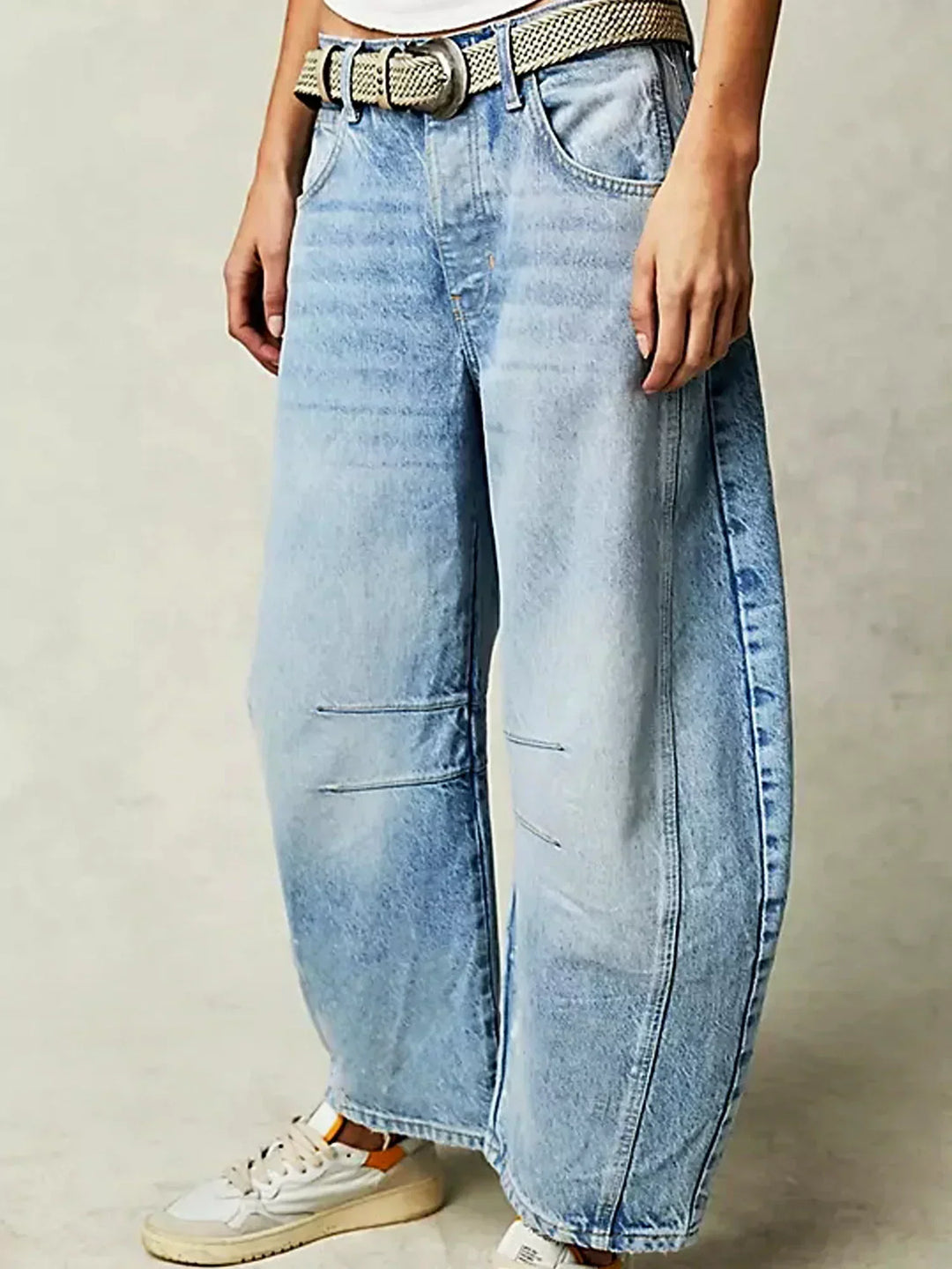 Leilani | Baggy print barrel jeans