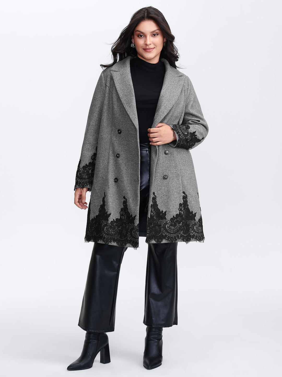 Wanda | Women’s color contrast belted lace jacket