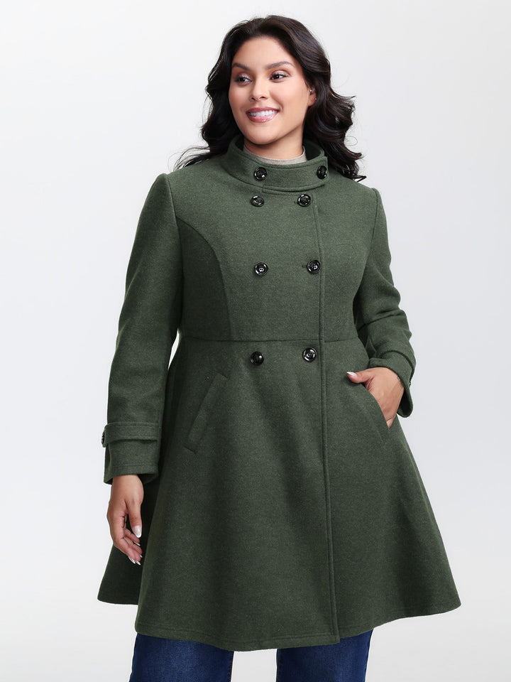 Sonia | Women’s double button pocket solid coat
