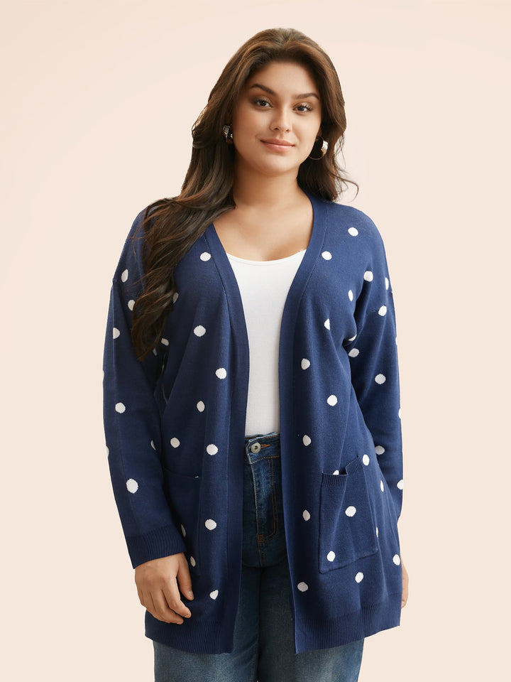 Alice | Women’s polka dot open-front knit cardigan