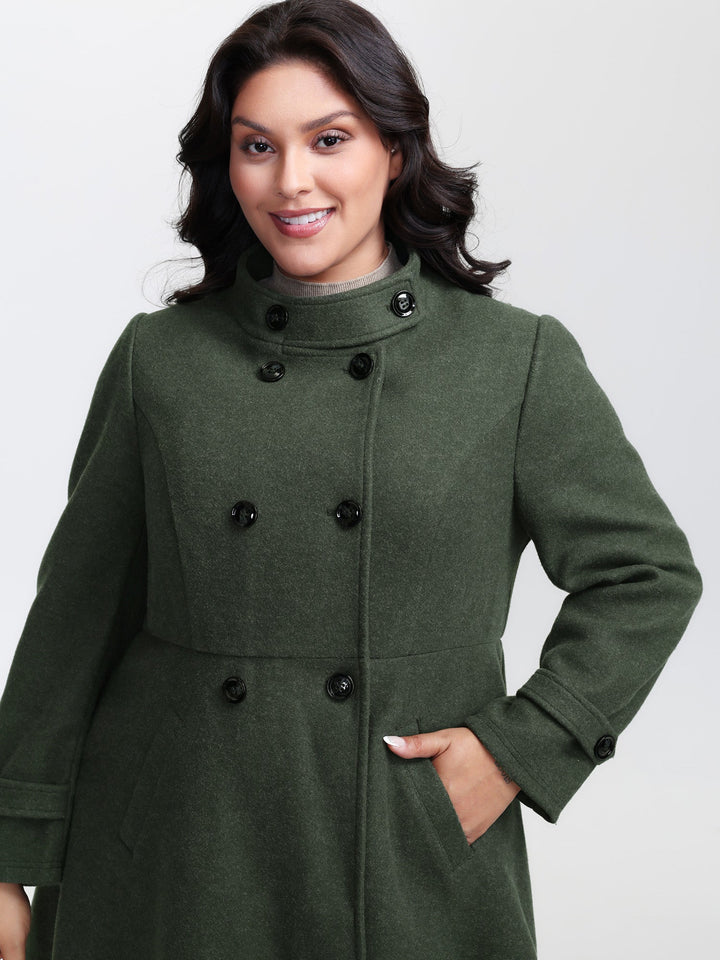 Sonia | Women’s double button pocket solid coat