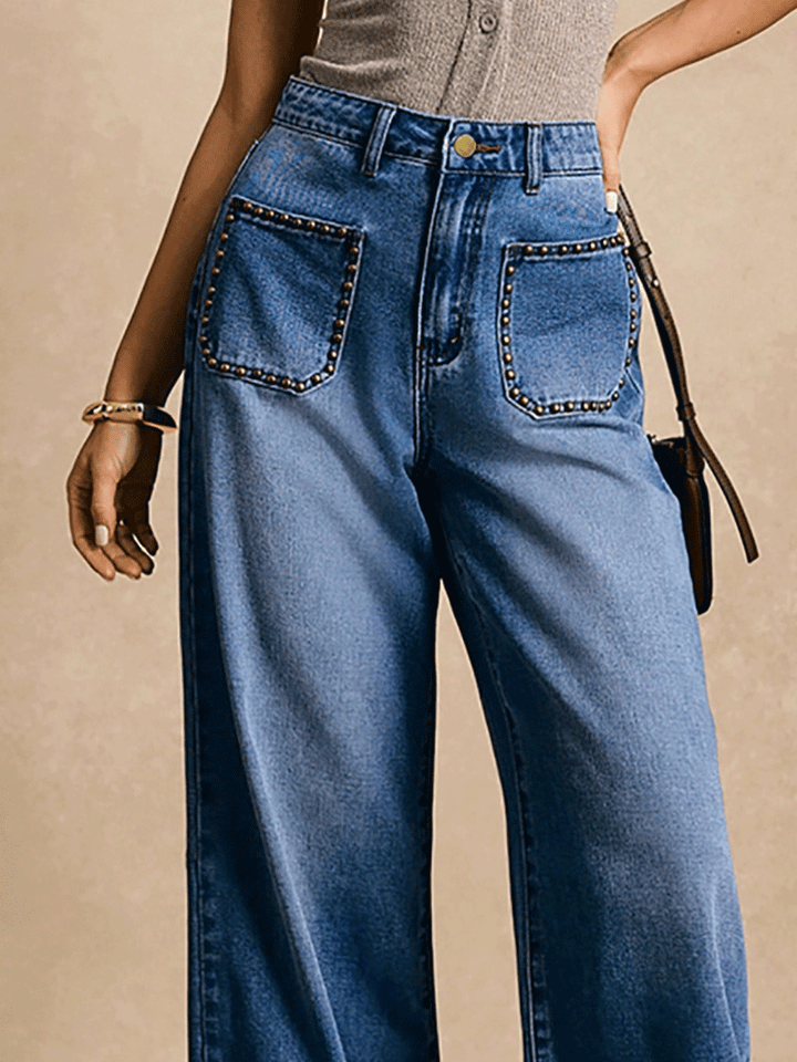 Eunice | Women’s jeans with rivet pockets and wide-leg silhouette