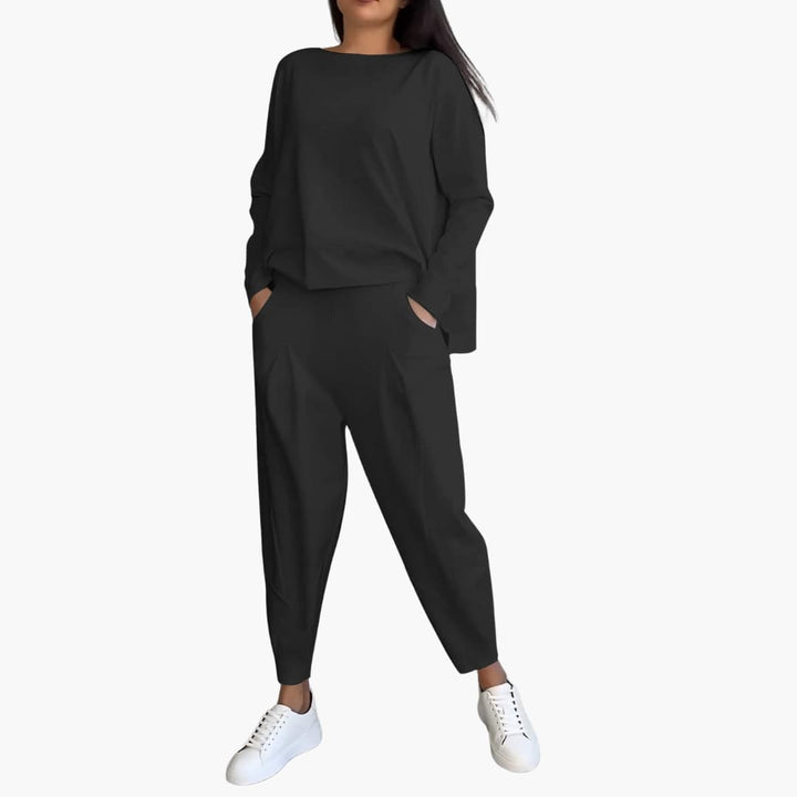 Nova | Women’s two-piece set with long-sleeve top and high-waist trousers
