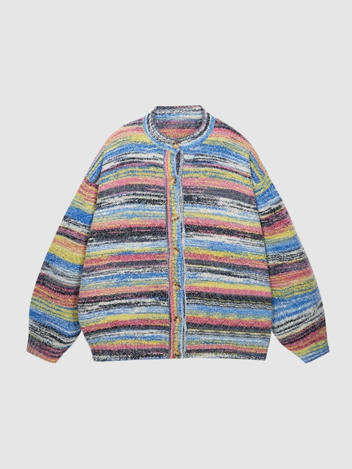 Ashley | Women's knitted colorful striped cardigan