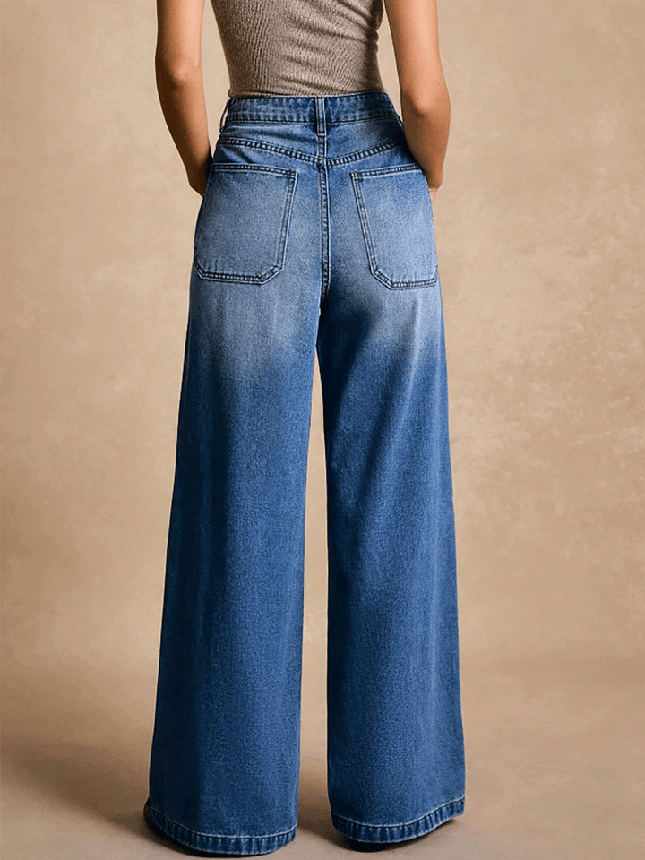 Eunice | Women’s jeans with rivet pockets and wide-leg silhouette