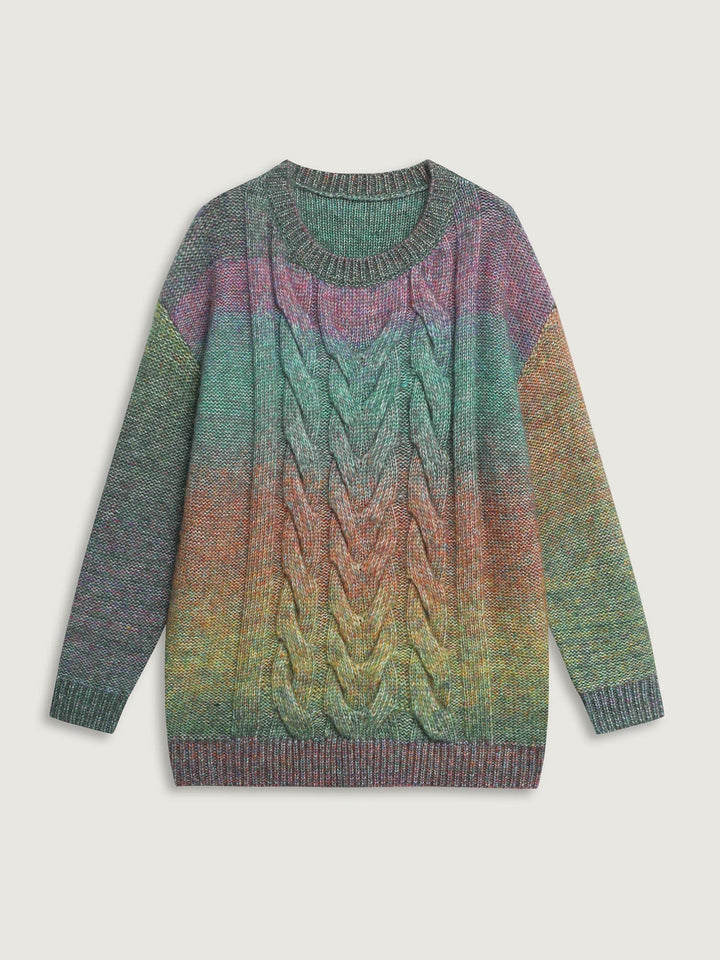 Courtney | Women’s ombre cable knit pullover sweater