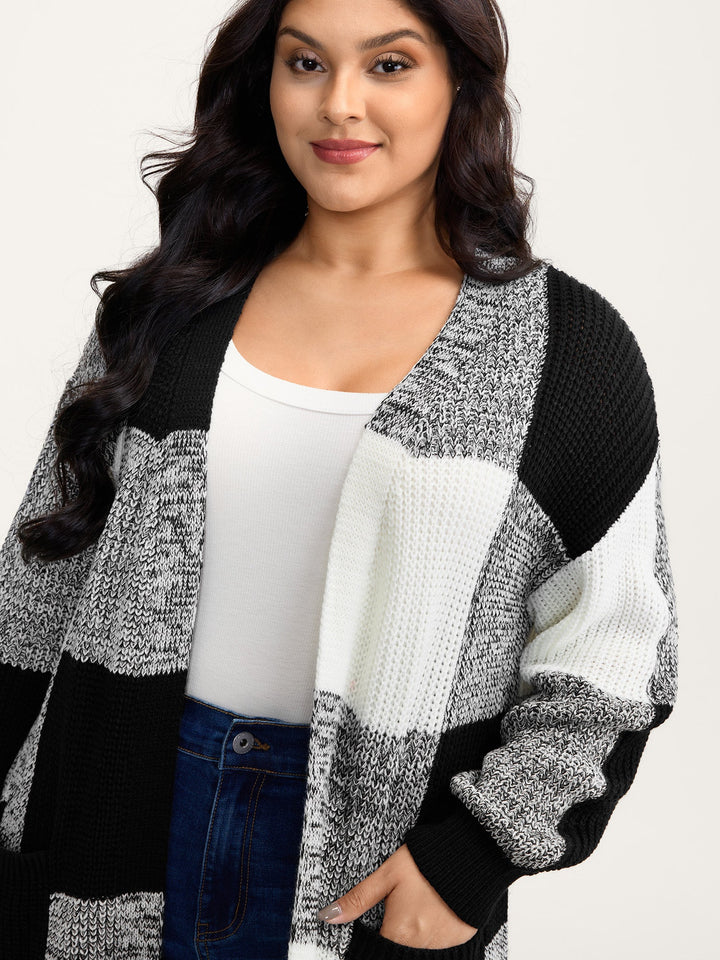 April | Women’s color block open-front knit cardigan