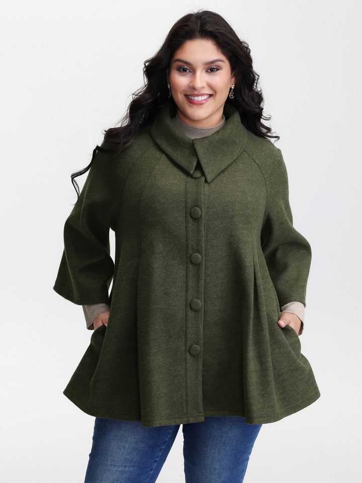 Prudence | Women’s flared sleeve A-line button coat