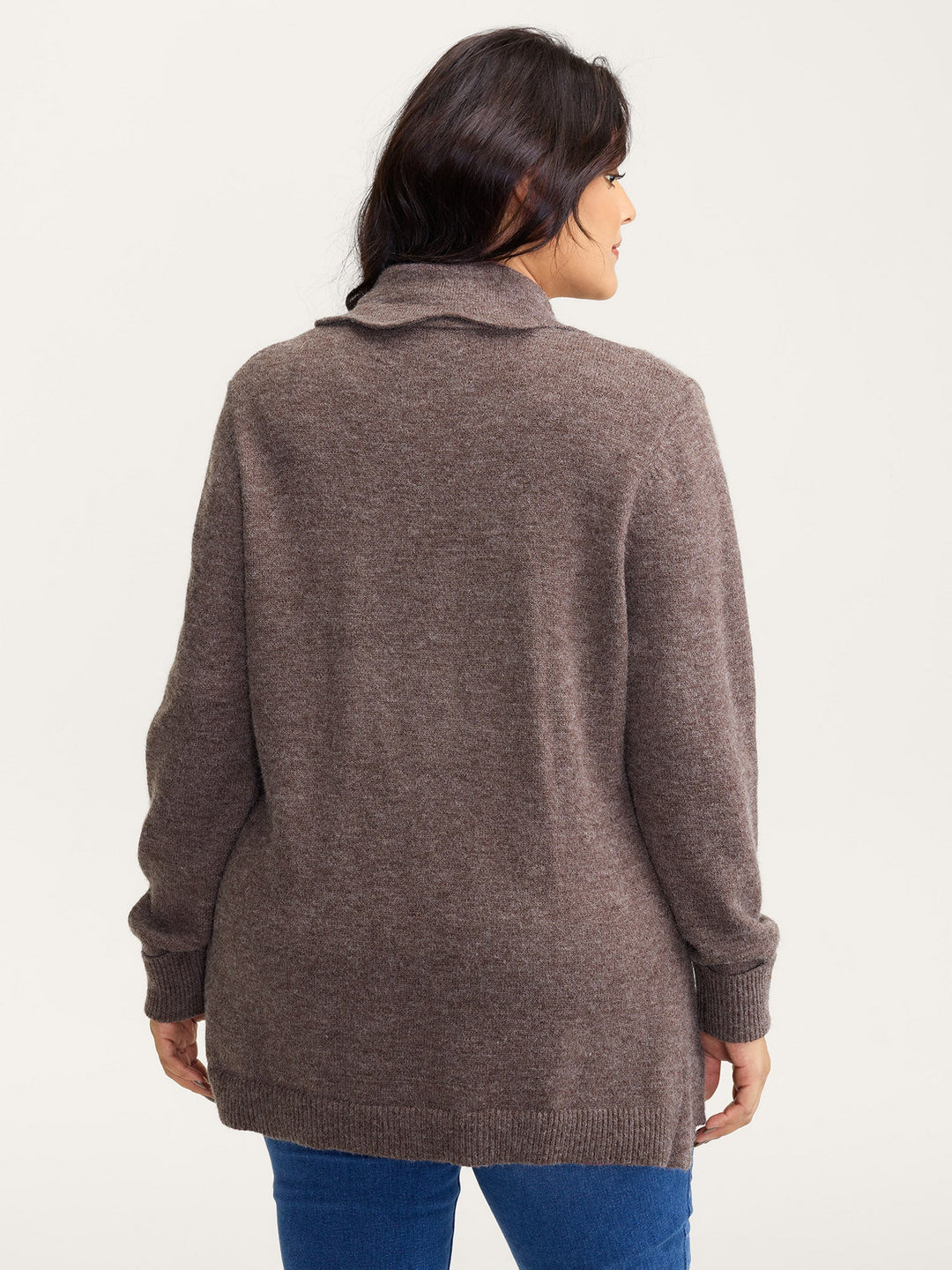 Elisa | Women’s wavy arc hem tie-front knit cardigan