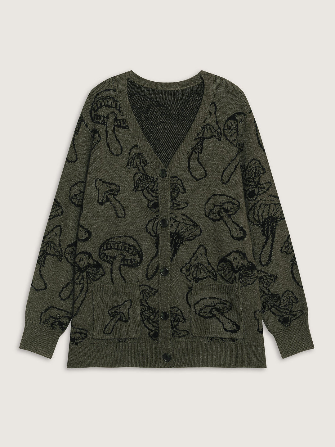 Charity | Women’s mushroom print button-front cardigan