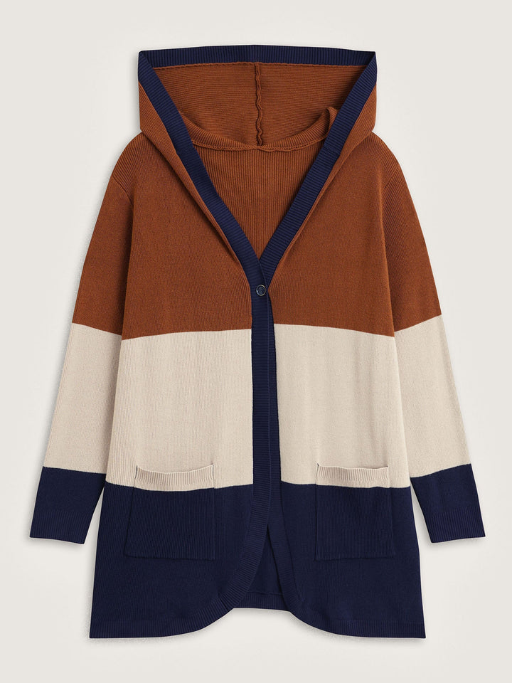 Amira | Women’s color block hooded knit cardigan