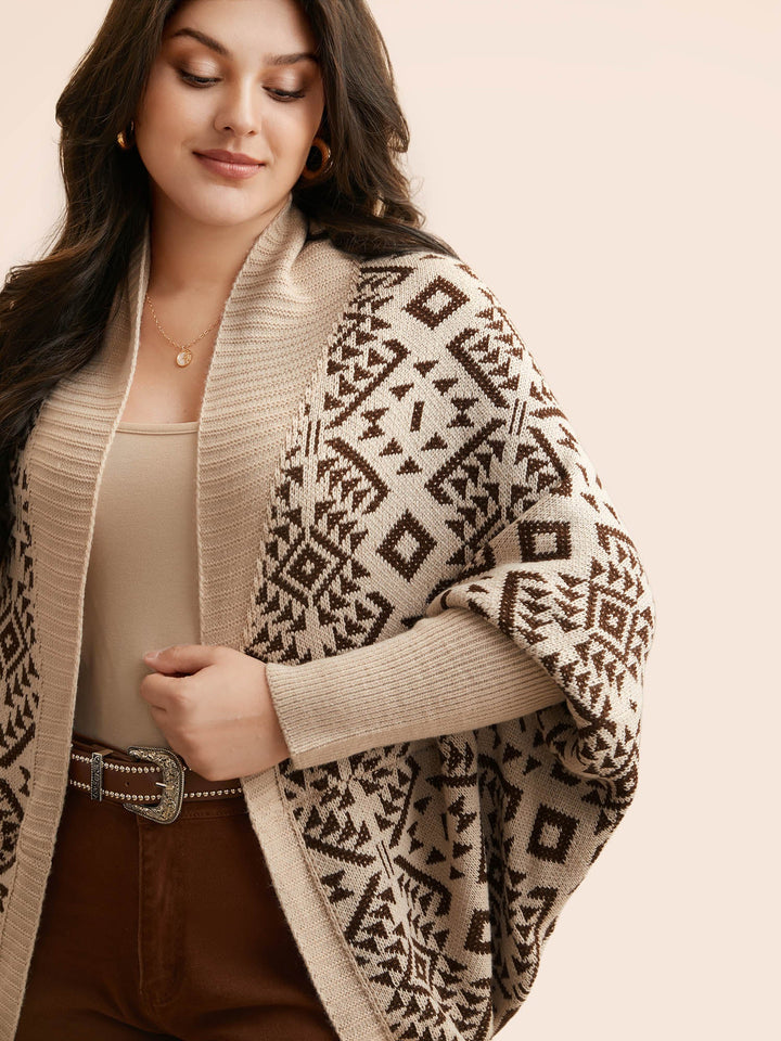 Bethany | Women’s geometric knit open-front cardigan
