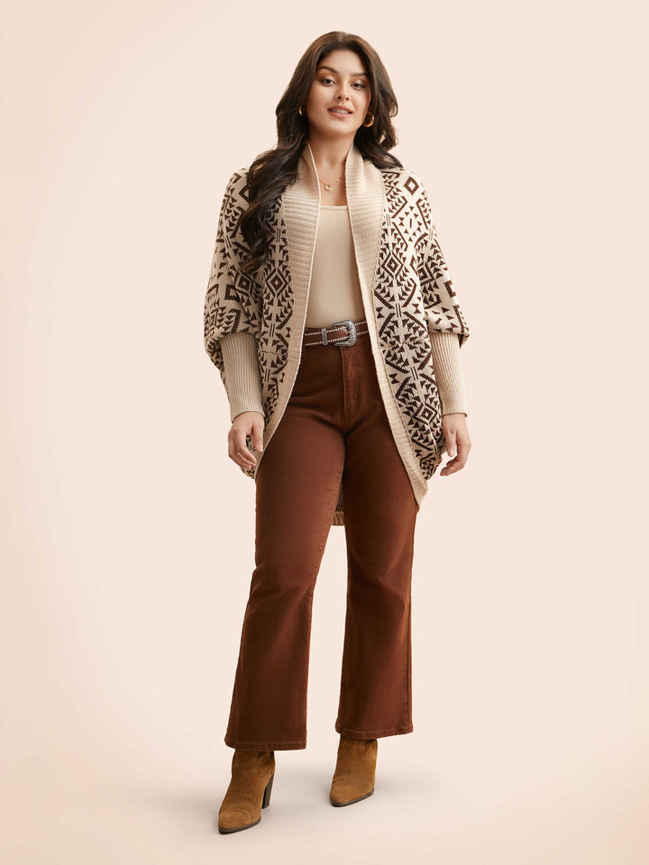 Bethany | Women’s geometric knit open-front cardigan