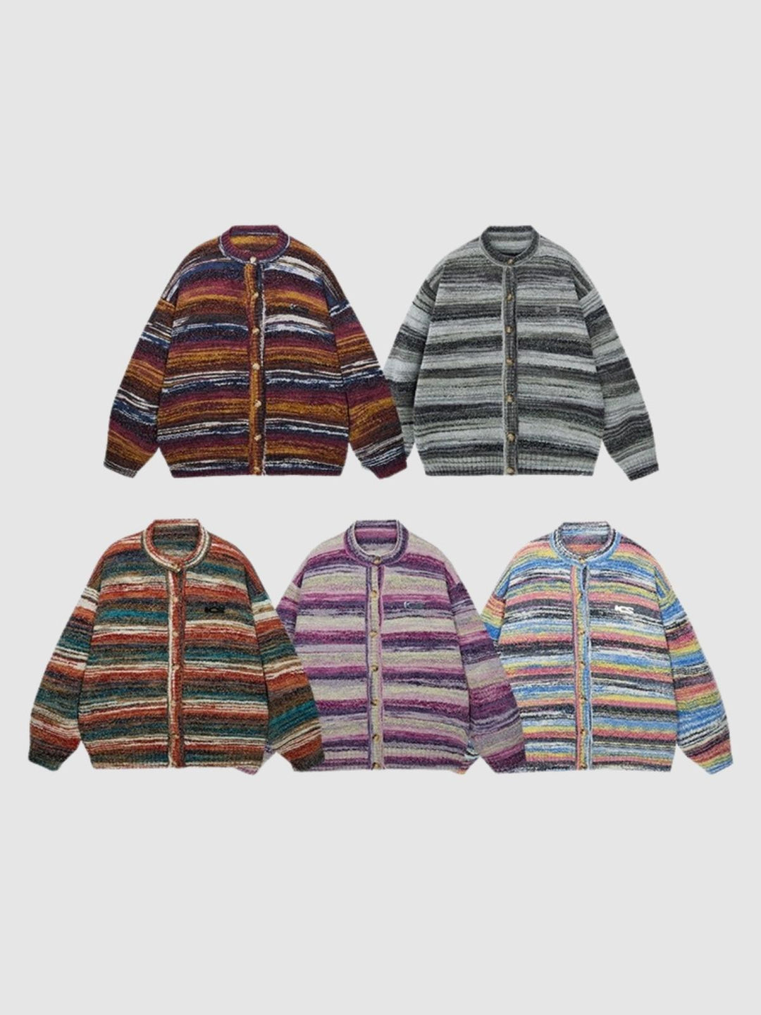 Ashley | Women's knitted colorful striped cardigan