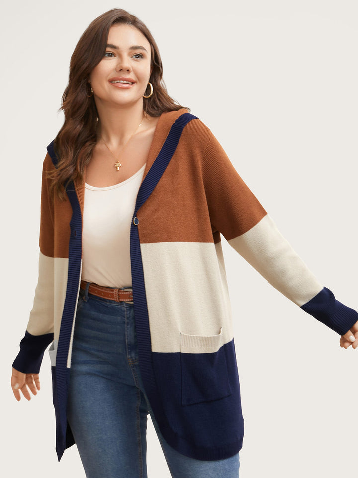 Amira | Women’s color block hooded knit cardigan