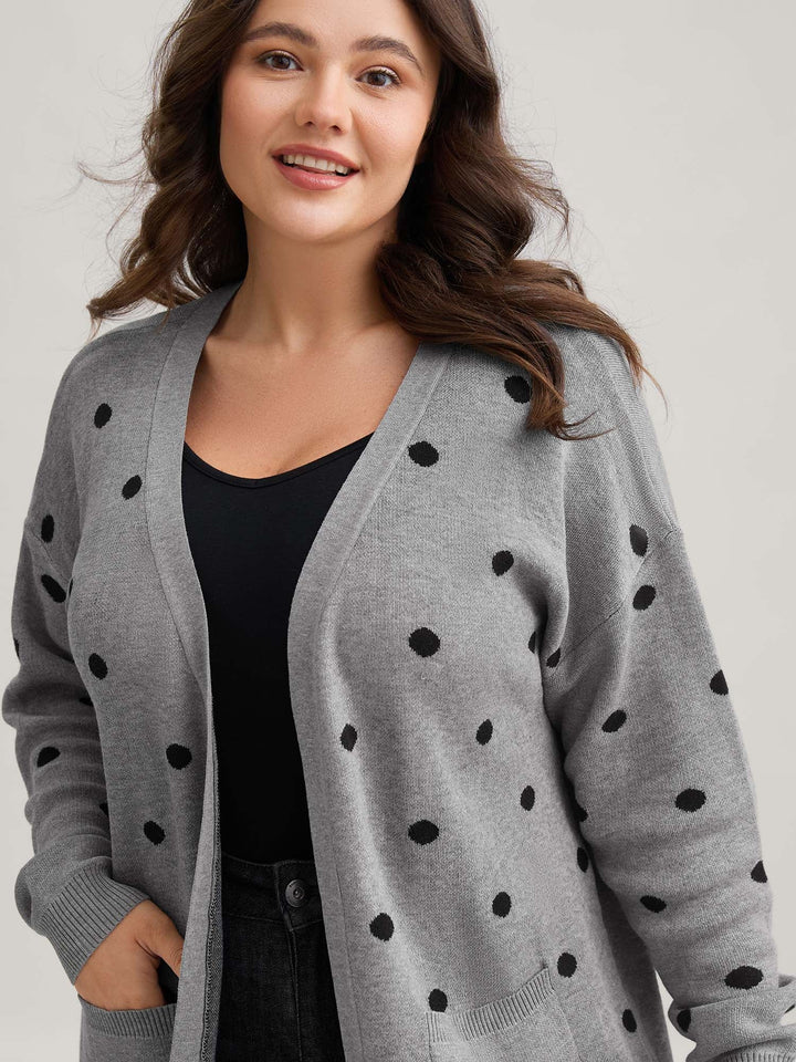 Alice | Women’s polka dot open-front knit cardigan